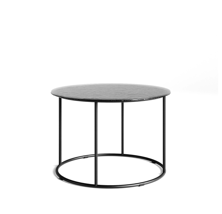 Стол журнальный ZEN SIDE TABLE NERO VETRO MARTELLATO FUME 60X60X42 СМ. (NRM00679)