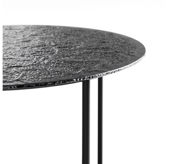 Стол журнальный ZEN SIDE TABLE NERO VETRO MARTELLATO FUME 60X60X42 СМ. (NRM00679)