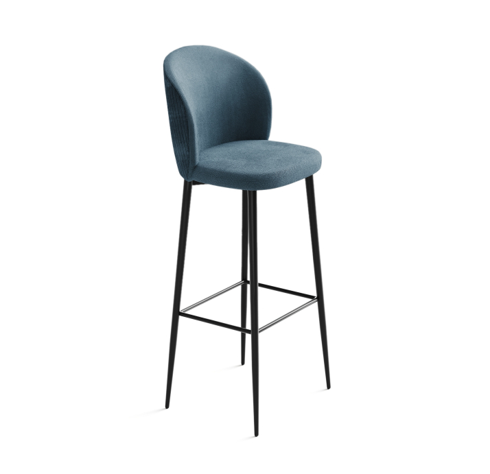 Стул полубарный EVA BAR STOOL TESSUTO AMBER BLUE BLACK FRAME Черный (NRM00692)