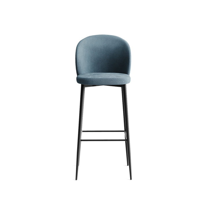 Стул полубарный EVA BAR STOOL TESSUTO AMBER BLUE BLACK FRAME Черный (NRM00692)