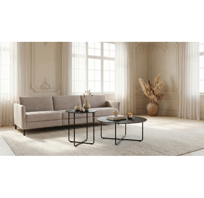 Стол приставной PARADISO SIDE TABLE NERO MATT NERO GRECO CERAMIC  45X45X45 СМ. (NRM00723)