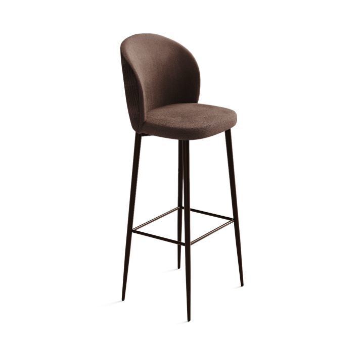Стул полубарный EVA BAR STOOL TESSUTO FABRIC BROWN BROWN FRAME Коричневый (NRM00912)