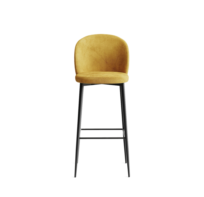 Стул полубарный EVA BAR STOOL TESSUTO FABRIC YELLOW BLACK FRAME Черный (NRM00911)