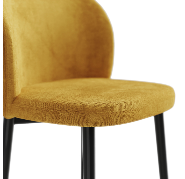 Стул полубарный EVA BAR STOOL TESSUTO FABRIC YELLOW BLACK FRAME Черный (NRM00911)