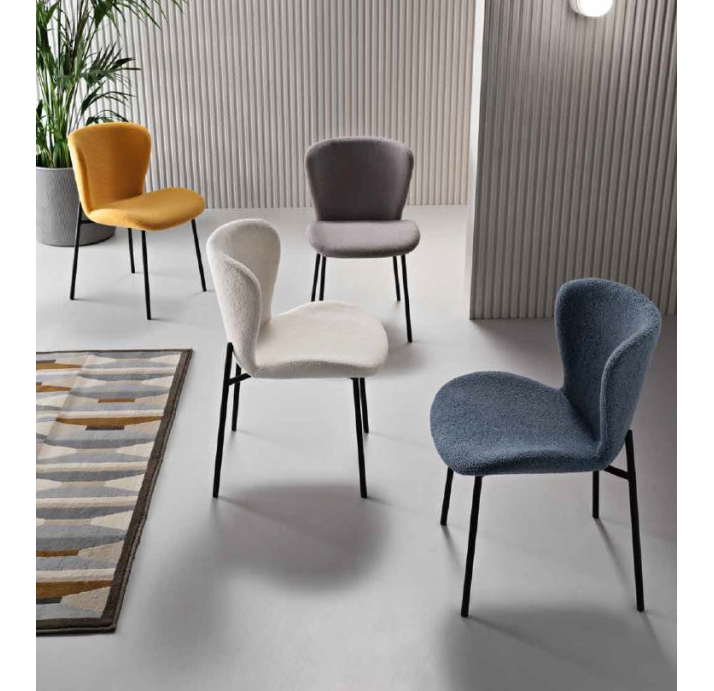 Стул интерьерный SAM CHAIR TESSUTO BOUCLÉ ÉCRU OCTANE BLACK FRAME Черный (NRM00907)