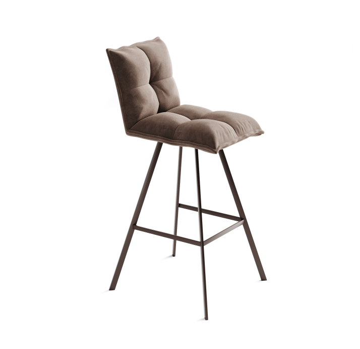 Стул полубарный TUNE BAR STOOL TESSUTO FABRIC BROWN BROWN FRAME Коричневый (NRM01030)