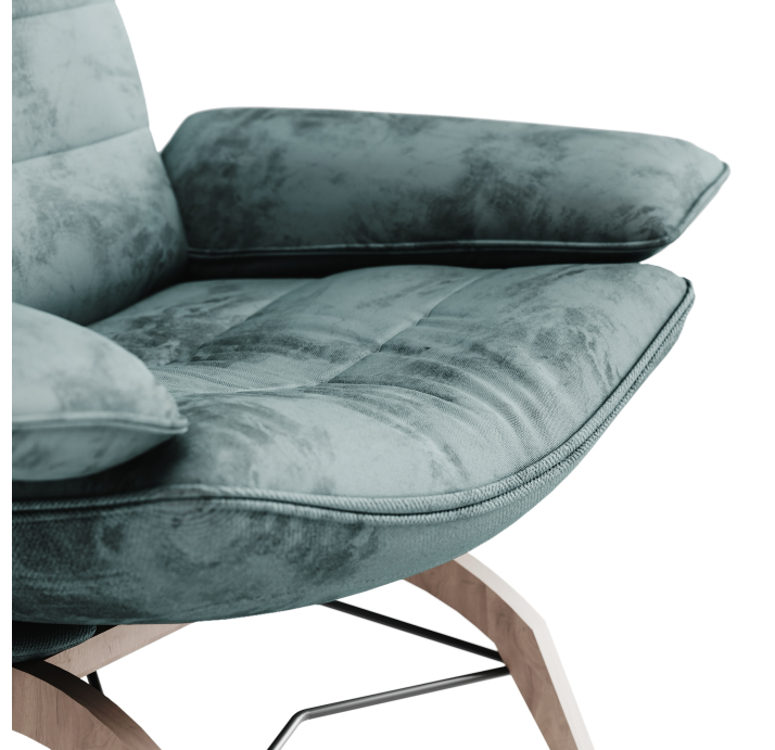 Кресло YOGA KING B107B/53/DIVA MINERAL/FORMATEX/В цвет ткани/P744 (Oak)/E