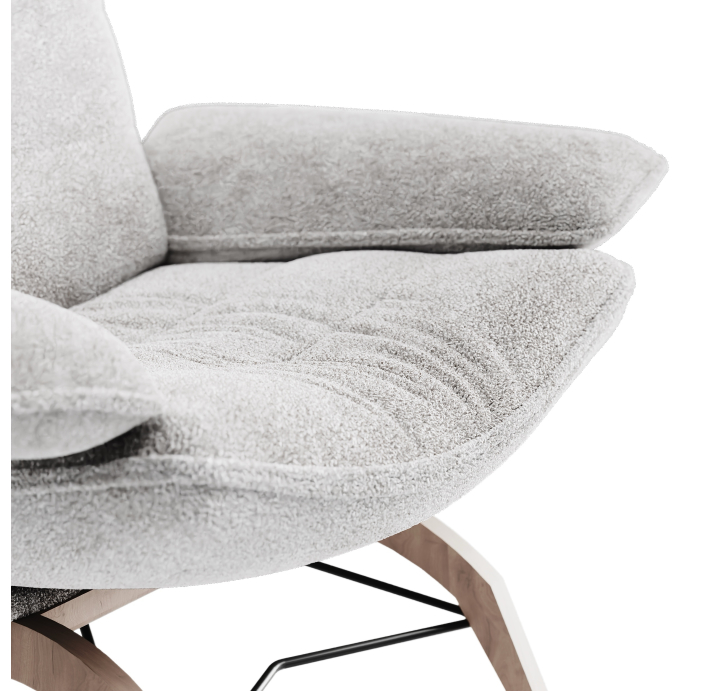 Кресло YOGA KING B107B/53/VIVA OFFWHITE/FORMATEX/Matching Stitching/P744 (Oak)/