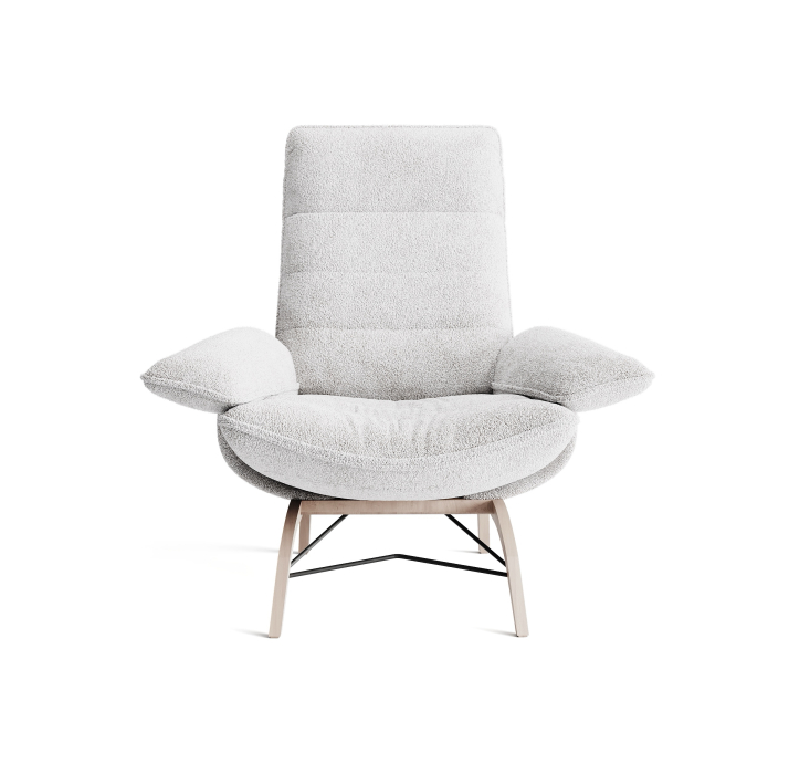 Кресло YOGA KING B107B/53/VIVA OFFWHITE/FORMATEX/Matching Stitching/P744 (Oak)/