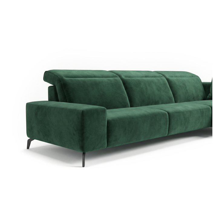 Диван ROMANO S210-320-320B/57/VELLUTI FOREST/VISCOTEX/Matching Stitching/02 WALNUT/E,E,E