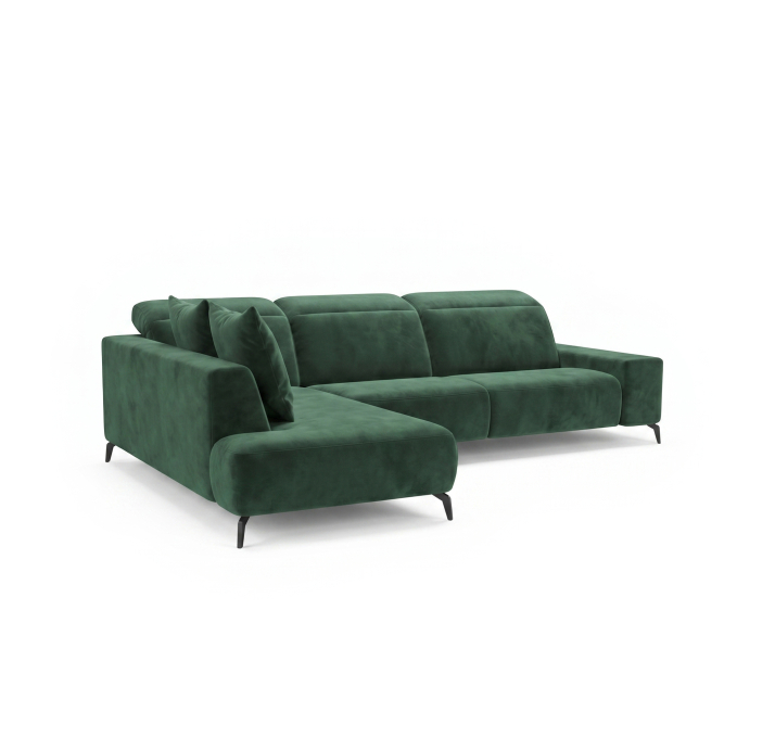 Диван ROMANO S210-320-101B/57/VELLUTI FOREST/VISCOTEX/Matching Stitching/02 WALNUT/E,E,E