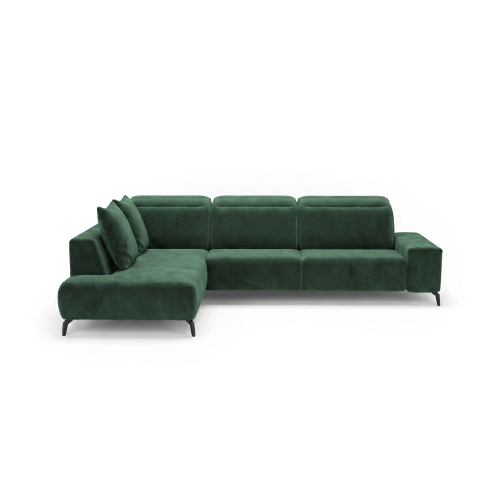 Диван ROMANO S210-320-101B/57/VELLUTI FOREST/VISCOTEX/Matching Stitching/02 WALNUT/E,E,E