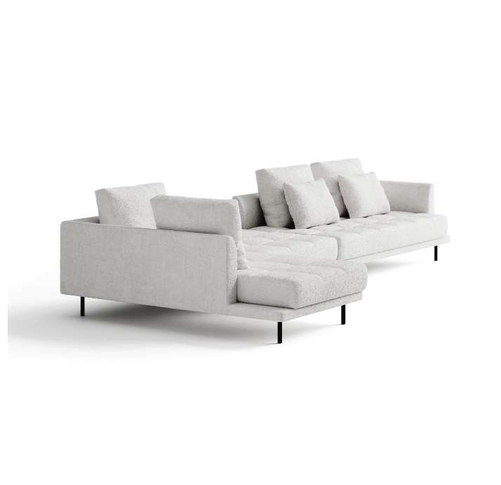 Диван LEMME 192-402-102B/74/STELLA Stella Milk/Утопающий/h 17 металл/