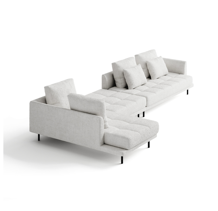 Диван LEMME 192-402-102B/74/STELLA Stella Milk/Утопающий/h 17 металл/