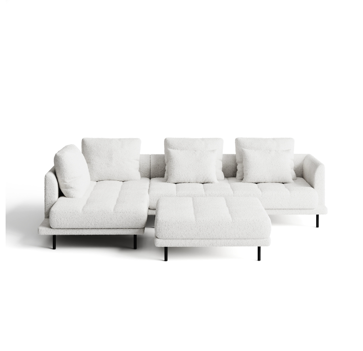 Диван LEMME 192-402-102B/74/STELLA Stella Milk/Утопающий/h 17 металл/