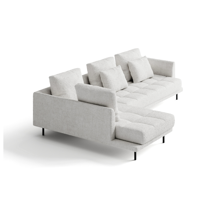 Диван LEMME 192-294-102B/74/STELLA Stella Milk/Утопающий/h 17 металл/