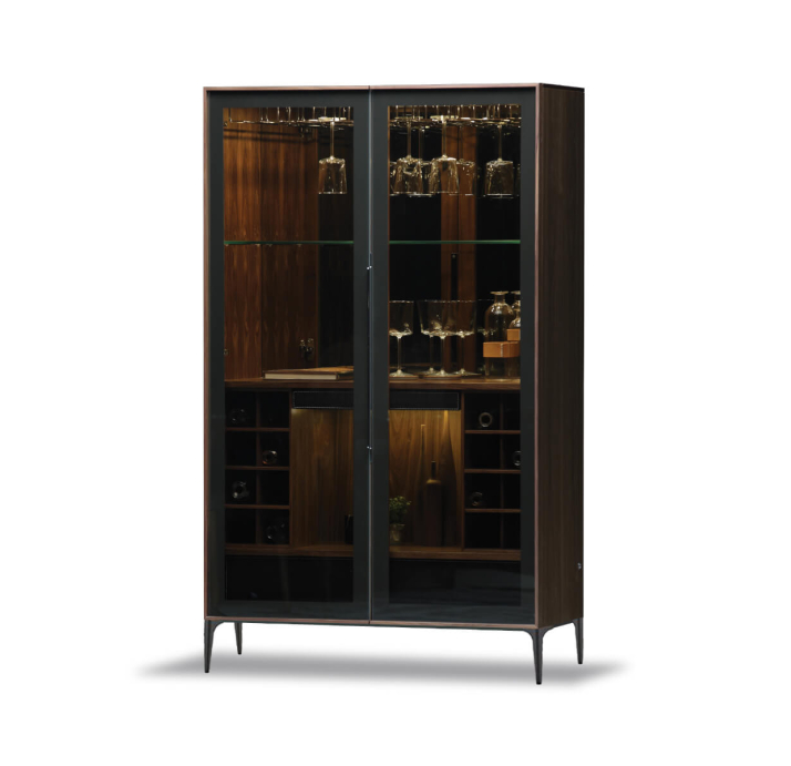 Комод BARON BAR CABINET Natural walnut Natural walnut GLASS 100X47X174 СМ. (FUG00005)