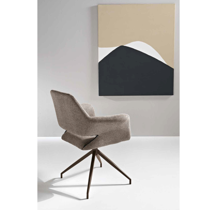 Стул крутящийся MICHELE SWIVEL CHAIR TESSUTO FABRIC BROWN BROWN FRAME Коричневый (NRM01176)