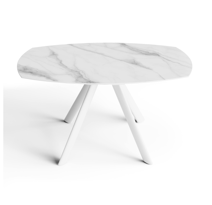 Стол обеденный AVANTI DINING TABLE WHITE GLOSSY WHITE MARBLE  135X87X76 СМ. (NRM01199)