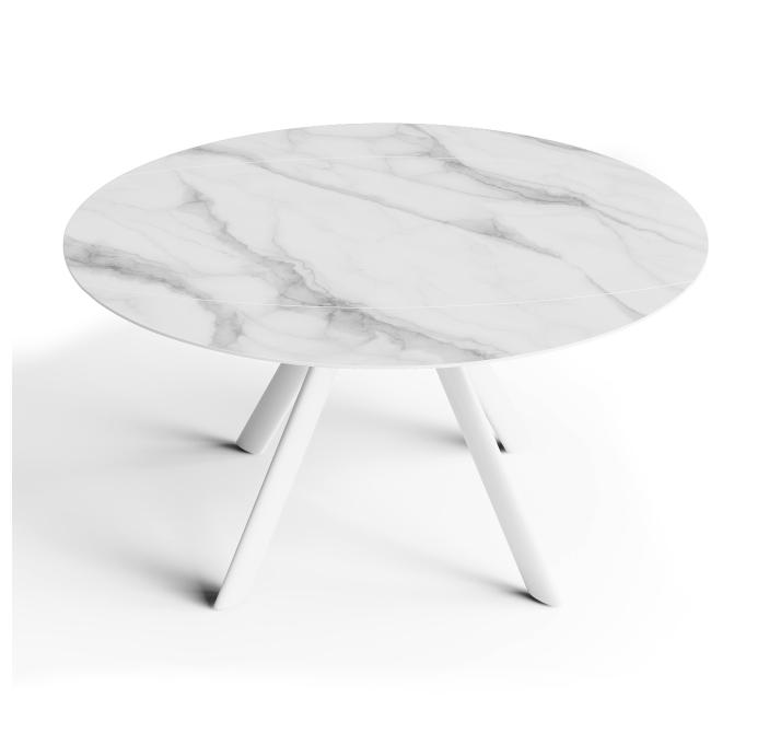 Стол обеденный AVANTI DINING TABLE WHITE GLOSSY WHITE MARBLE  135X87X76 СМ. (NRM01199)