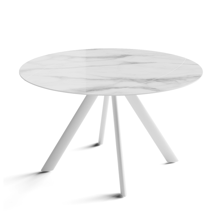 Стол обеденный AVANTI DINING TABLE WHITE GLOSSY WHITE MARBLE  135X87X76 СМ. (NRM01199)