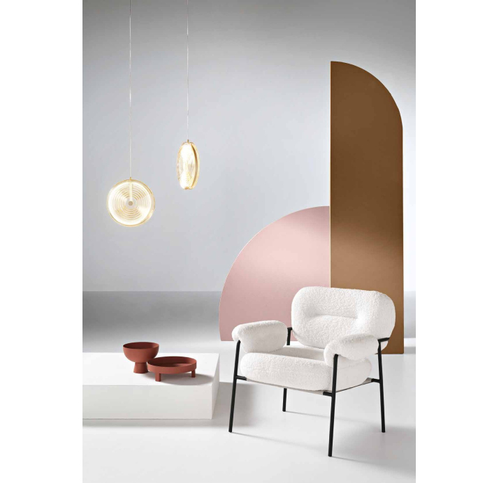 Кресло CAPELLI /79/TESSUTO BOUCLÉ ÉCRU BLANCO WHITE/BLACK/