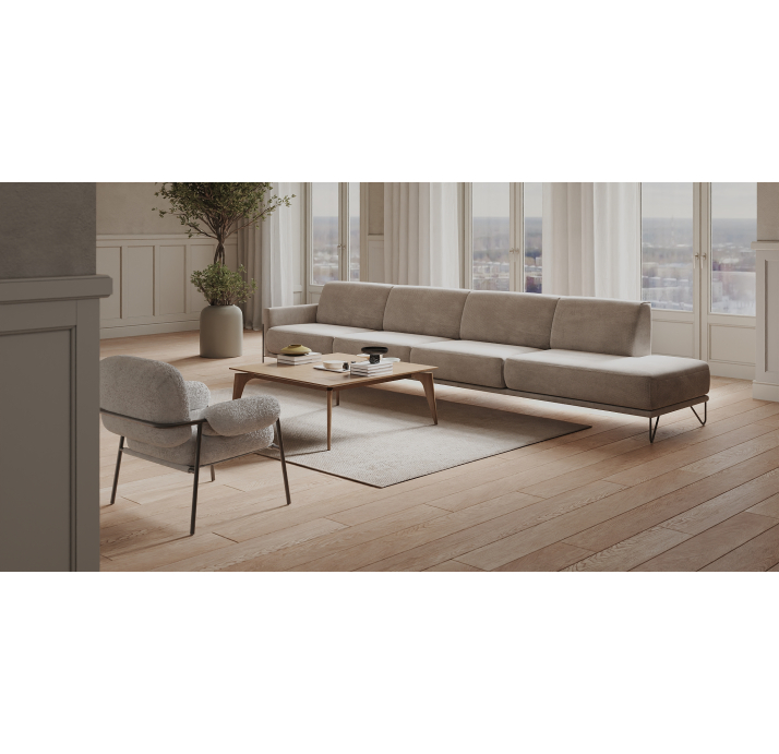 Кресло CAPELLI /79/TESSUTO BOUCLÉ ÉCRU BLANCO WHITE/BLACK/