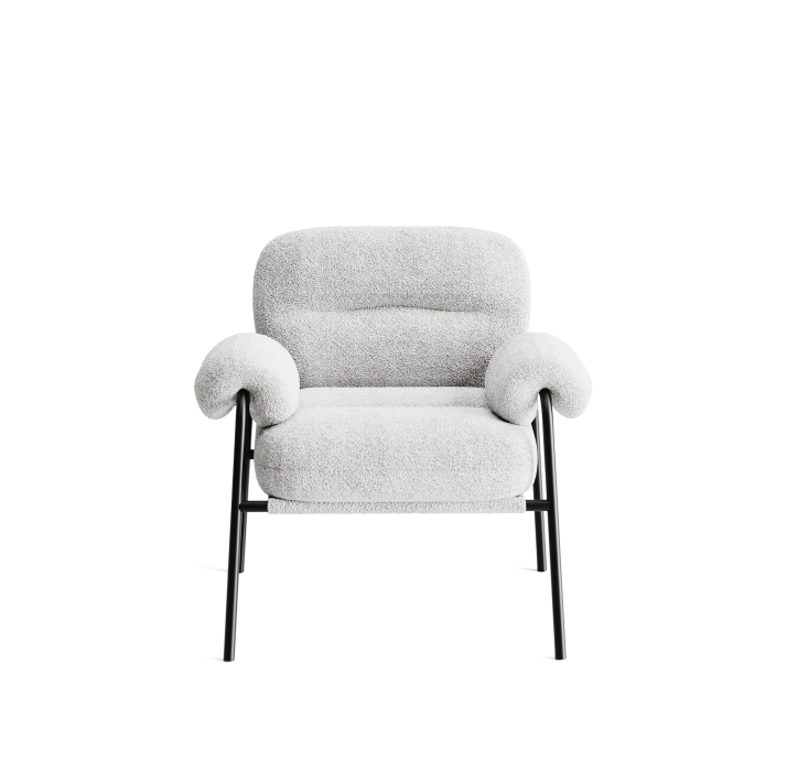 Кресло CAPELLI /79/TESSUTO BOUCLÉ ÉCRU BLANCO WHITE/BLACK/