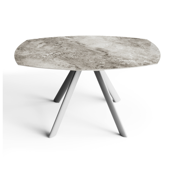 Стол обеденный AVANTI DINING TABLE ANTHRACITE GLOSSY GRAY MARBLE  135X87X76 СМ. (NRM01198)