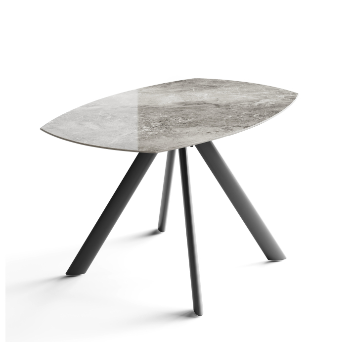 Стол обеденный AVANTI DINING TABLE ANTHRACITE GLOSSY GRAY MARBLE  135X87X76 СМ. (NRM01198)
