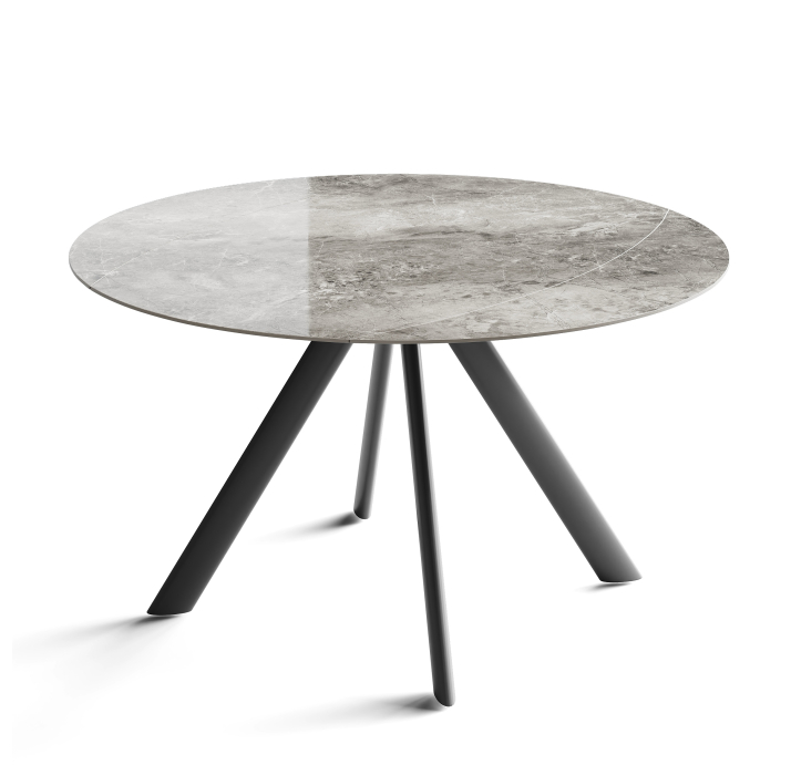Стол обеденный AVANTI DINING TABLE ANTHRACITE GLOSSY GRAY MARBLE  135X87X76 СМ. (NRM01198)