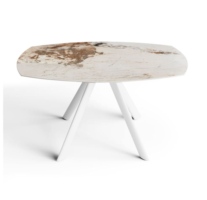 Стол обеденный AVANTI DINING TABLE WHITE GLOSSY PANDORA MARBLE  135X87X76 СМ. (NRM01237)