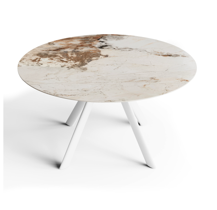 Стол обеденный AVANTI DINING TABLE WHITE GLOSSY PANDORA MARBLE  135X87X76 СМ. (NRM01237)