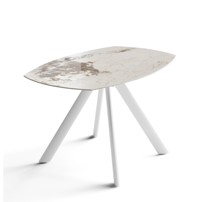 Стол обеденный AVANTI DINING TABLE WHITE GLOSSY PANDORA MARBLE  135X87X76 СМ. (NRM01237)