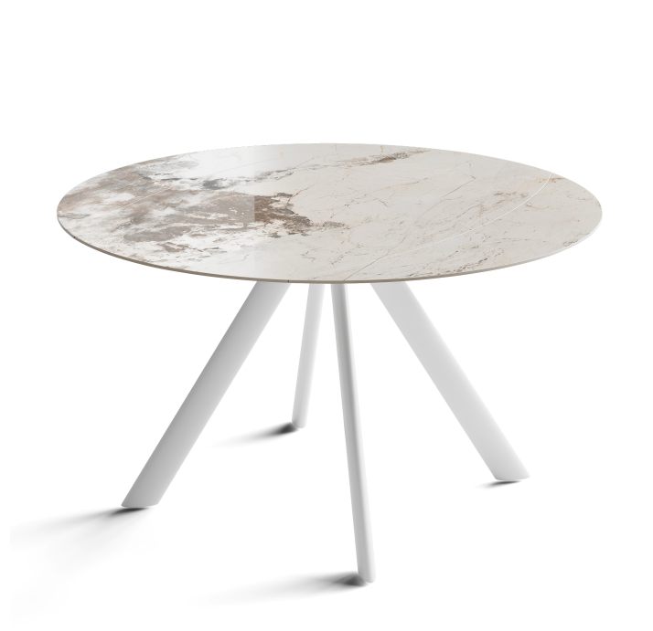 Стол обеденный AVANTI DINING TABLE WHITE GLOSSY PANDORA MARBLE  135X87X76 СМ. (NRM01237)