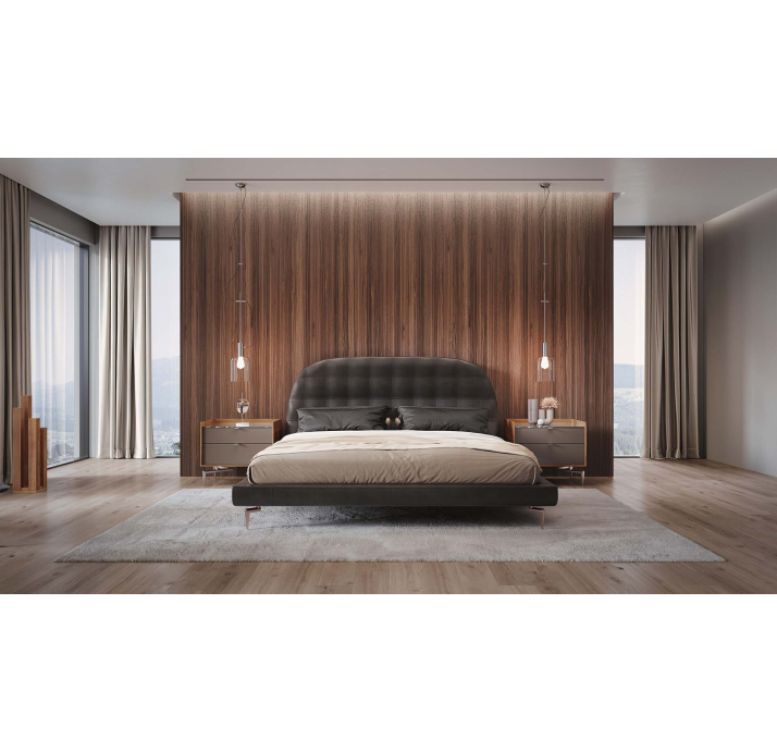 Тумба прикроватная MEST NIGHTSTAND Natural walnut Rivera marble Matte LK17 Brown 62X48X55 СМ. (FUG00