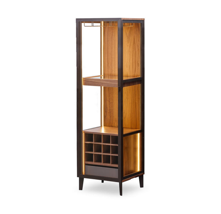 Комод PERSONA BAR CABINET Natural walnut veneer Natural walnut veneer GLASS 55X50X190 СМ. (FUG00006)