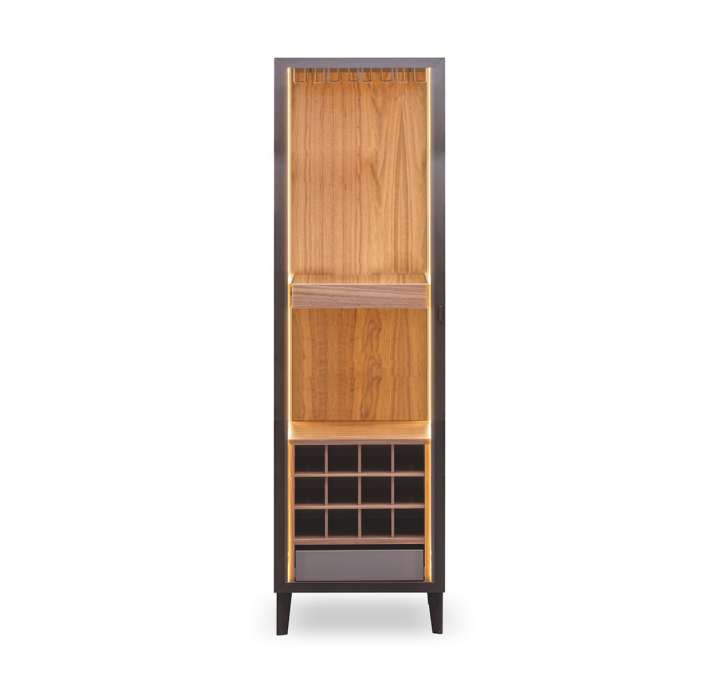 Комод PERSONA BAR CABINET Natural walnut veneer Natural walnut veneer GLASS 55X50X190 СМ. (FUG00006)