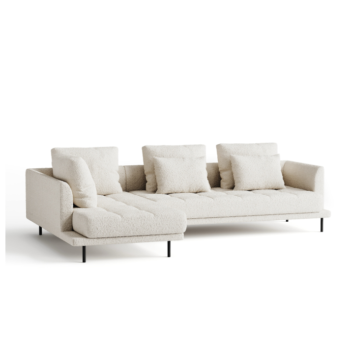 Диван LEMME 192-294-102B/74/Stella Stella Cream/Утопающий/h 17 металл/