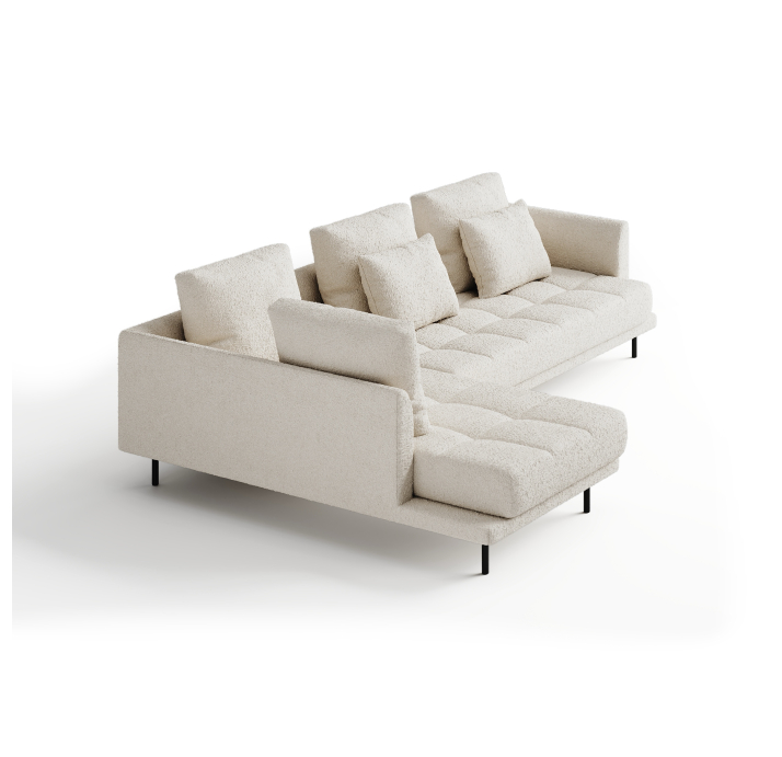 Диван LEMME 192-294-102B/74/Stella Stella Cream/Утопающий/h 17 металл/