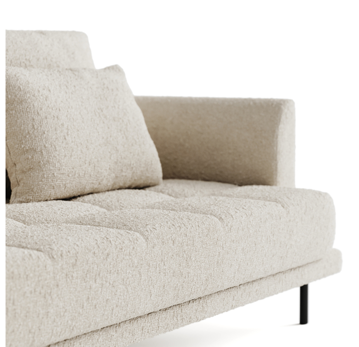 Диван LEMME 192-294-102B/74/Stella Stella Cream/Утопающий/h 17 металл/