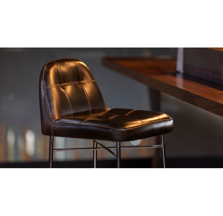 Стул барный MEST BAR STOOL JUGLANS JF1110 Glossy Metal Черный (FUG00012)