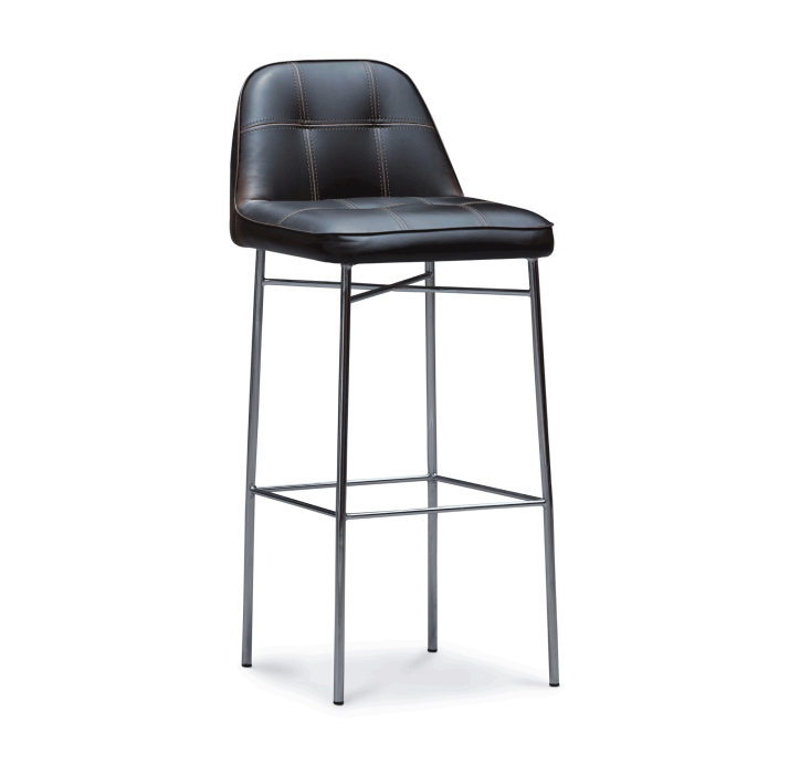 Стул барный MEST BAR STOOL JUGLANS JF1110 Glossy Metal Черный (FUG00012)
