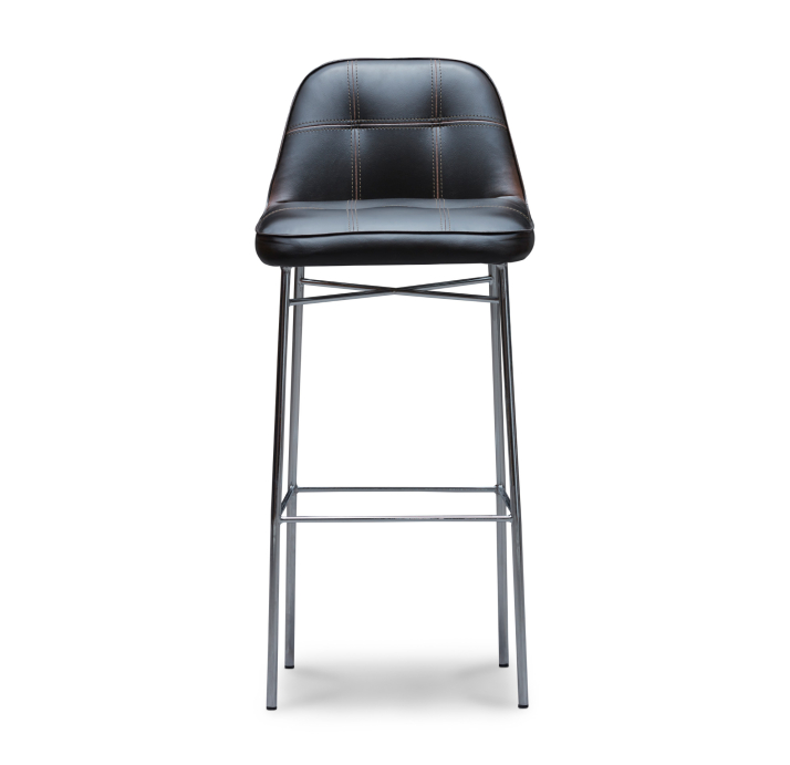 Стул барный MEST BAR STOOL JUGLANS JF1110 Glossy Metal Черный (FUG00012)