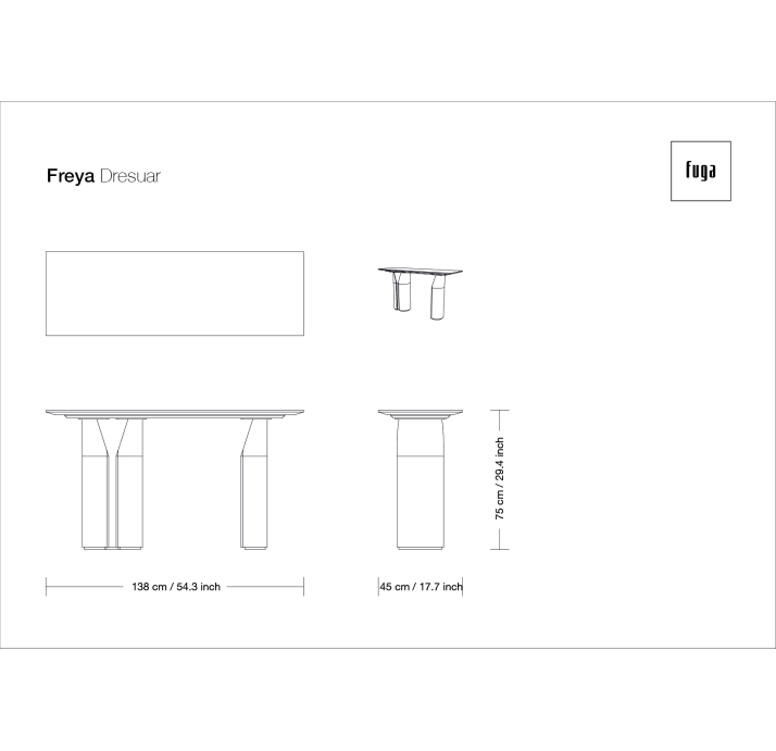Консоль напольная FREYA CONSOLE TABLE Matte Ral 080 30 05 MARBLE AURA - 138X45X74,5 СМ. (FUG00023)