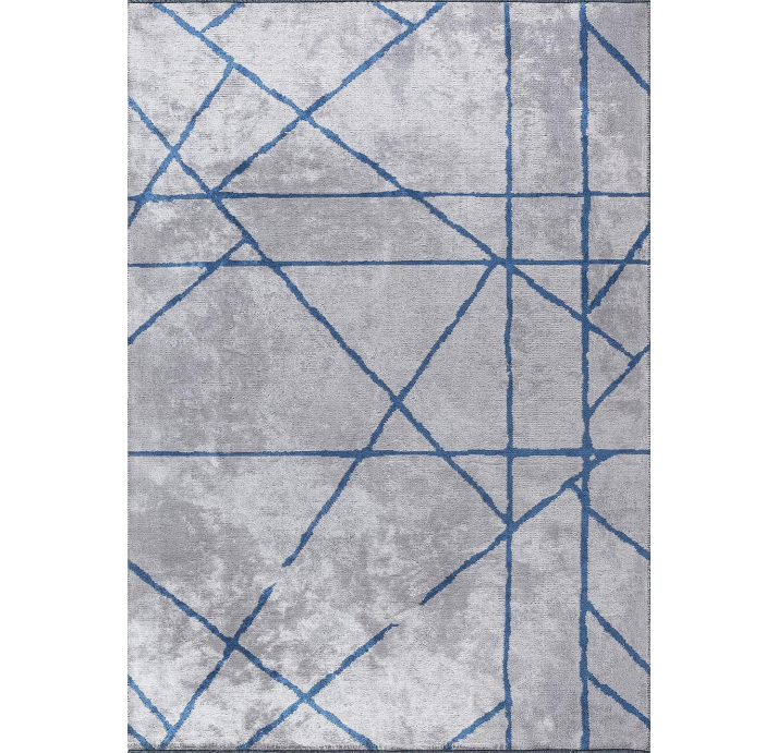 Ковер современный CORAL GRID 300X200 см. (NRM02218) серый, синий
