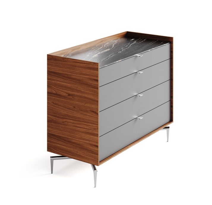 Комод MEST DRESSER Natural walnut veneer Rivera marble Matte LK17 Brown 112X48X91 СМ. (FUG00038)