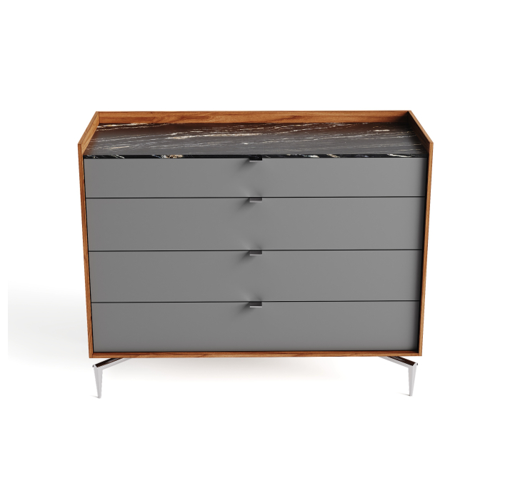 Комод MEST DRESSER Natural walnut veneer Rivera marble Matte LK17 Brown 112X48X91 СМ. (FUG00038)