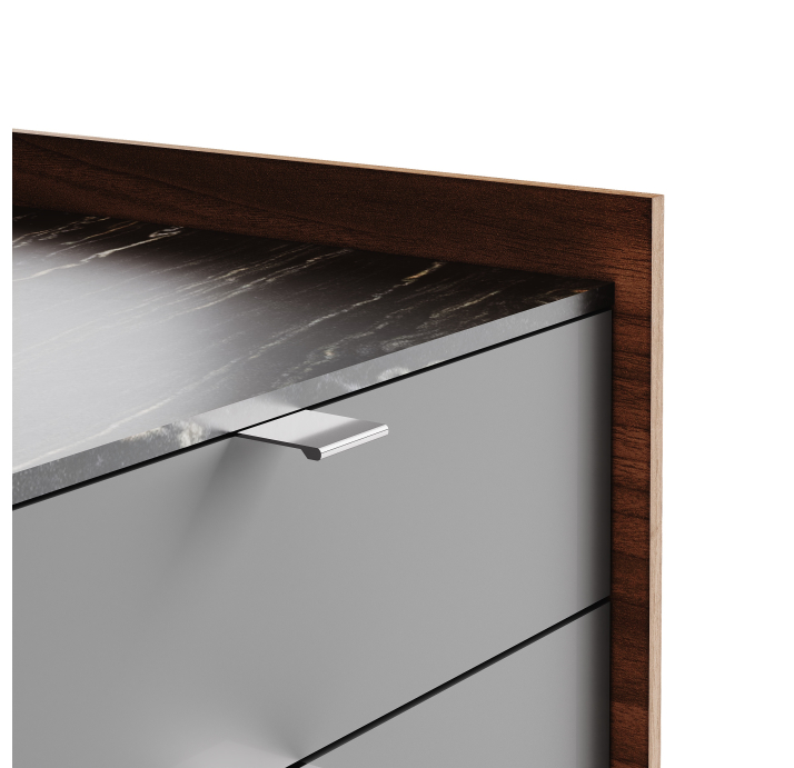 Комод MEST DRESSER Natural walnut veneer Rivera marble Matte LK17 Brown 112X48X91 СМ. (FUG00038)