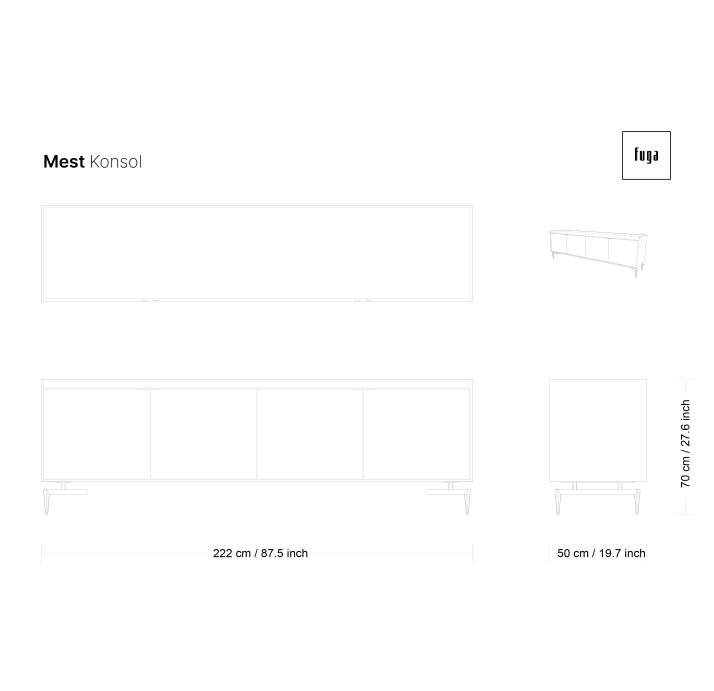 Комод MEST SIDEBOARD Natural walnut Marble Rivera Matte LK17 Brown 220X50X84 СМ. (FUG00041)